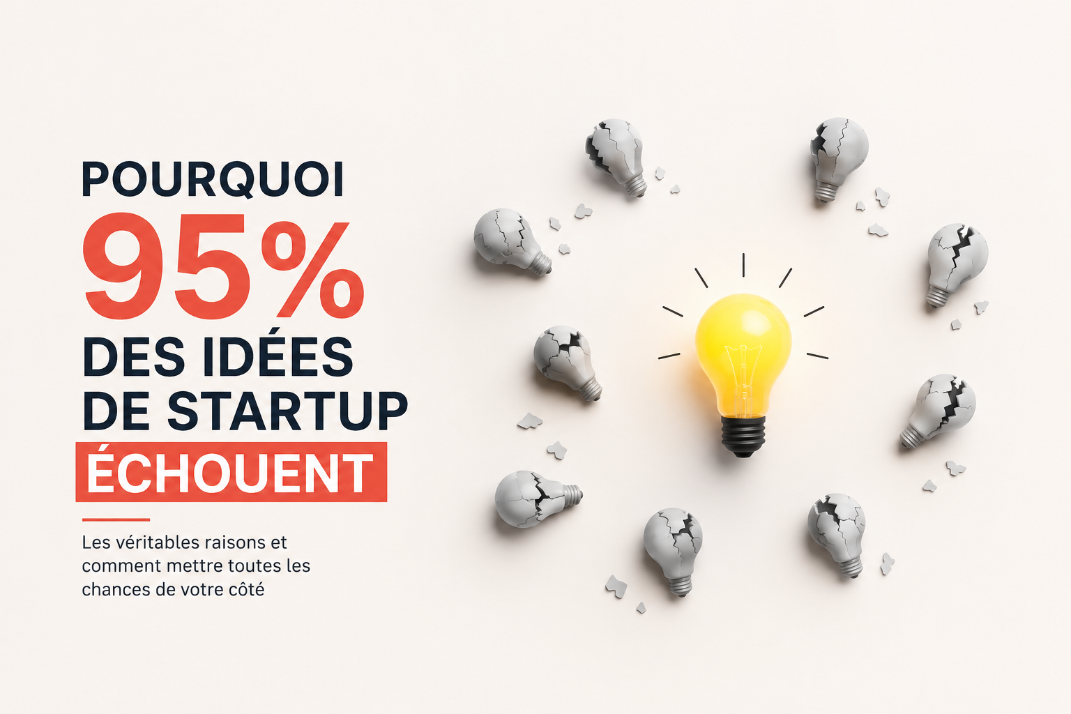 Pourquoi 95 % des idées de startup échouent ? Les vraies raisons et comment éviter l’échec.